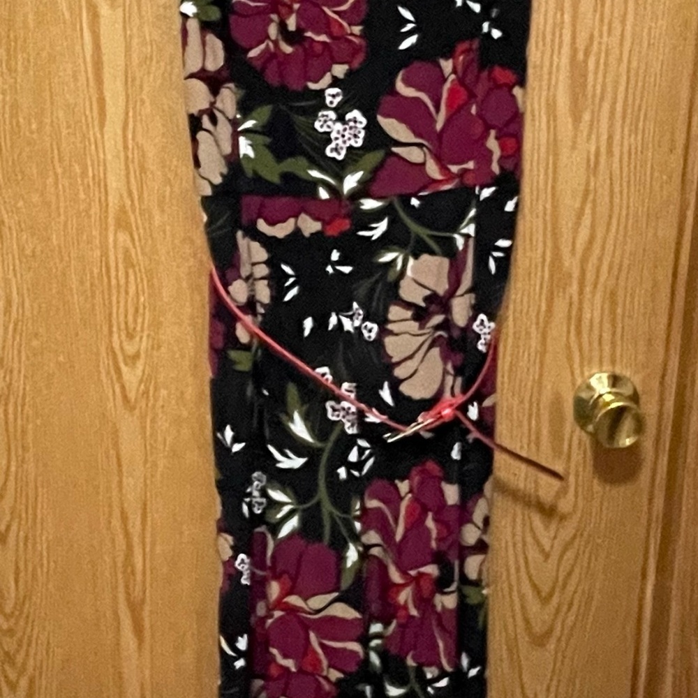Tommy Hilfiger Black and Burgundy Floral Dress